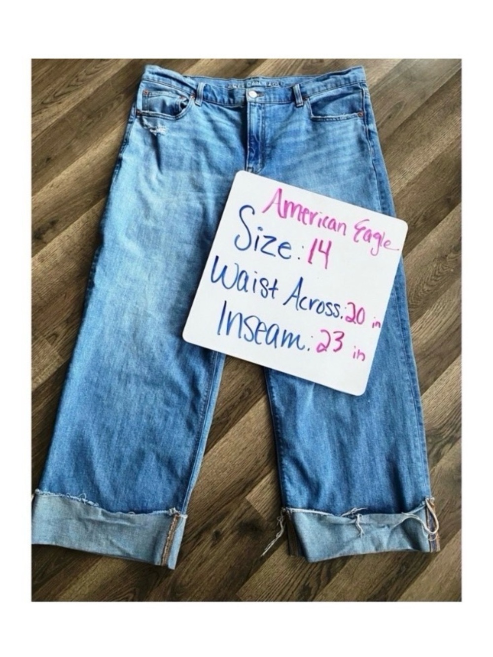 AMERICAN EAGLE STOVEPIPE CROP RELAXED JEANS - Picture 9 of 9